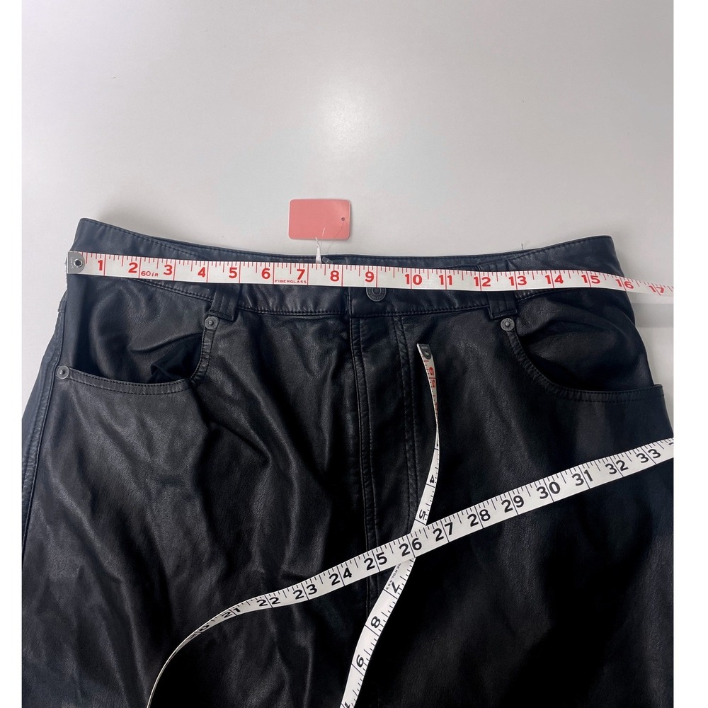 Free People City Slicker Black Vegan Leather Maxi Skirt Womens Leather sz 12 EUC - Picture 8 of 8